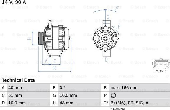 BOSCH 0 986 049 141 - Генератор autosila-amz.com