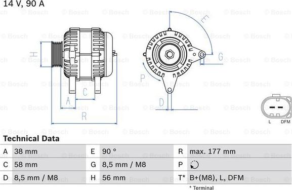 BOSCH 0 986 049 101 - Генератор autosila-amz.com