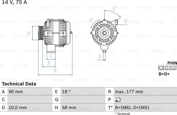 BOSCH 0 986 049 111 - Генератор autosila-amz.com