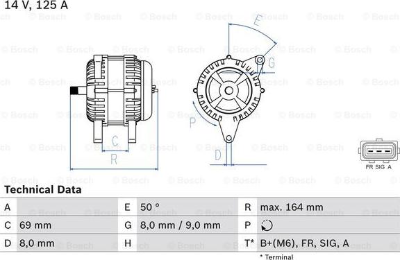 BOSCH 0 986 049 181 - Генератор autosila-amz.com