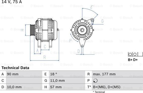 BOSCH 0 986 049 131 - Генератор autosila-amz.com