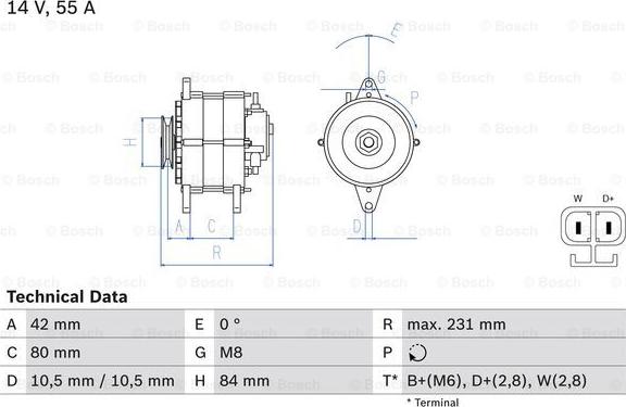 BOSCH 0 986 049 870 - Генератор autosila-amz.com