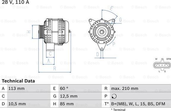 BOSCH 0 986 049 770 - Генератор autosila-amz.com