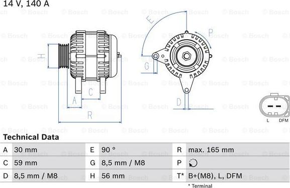 BOSCH 0 986 044 460 - Генератор autosila-amz.com