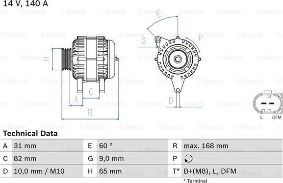 BOSCH 0 986 044 470 - Генератор autosila-amz.com