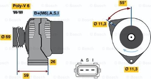 BOSCH 0 986 044 691 - Генератор autosila-amz.com