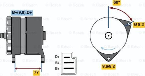 BOSCH 0 986 044 601 - Генератор autosila-amz.com