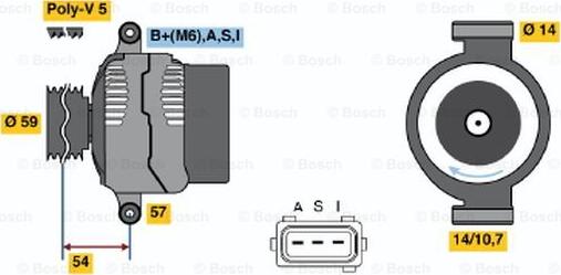 BOSCH 0 986 044 611 - Генератор autosila-amz.com