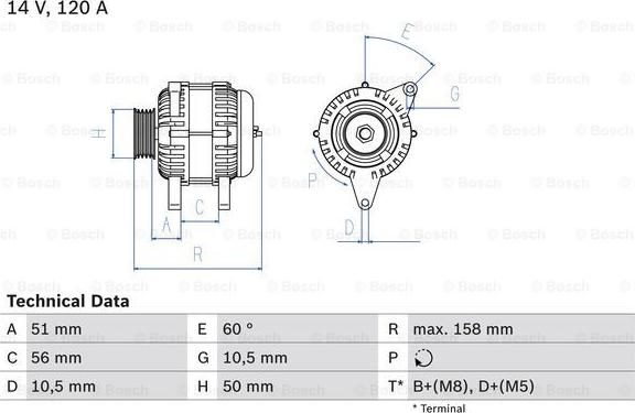 BOSCH 0 986 044 030 - Генератор autosila-amz.com