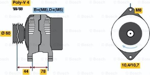 BOSCH 0 986 044 801 - Генератор autosila-amz.com