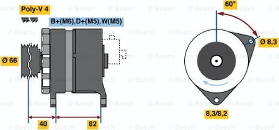 BOSCH 0 986 044 821 - Генератор autosila-amz.com