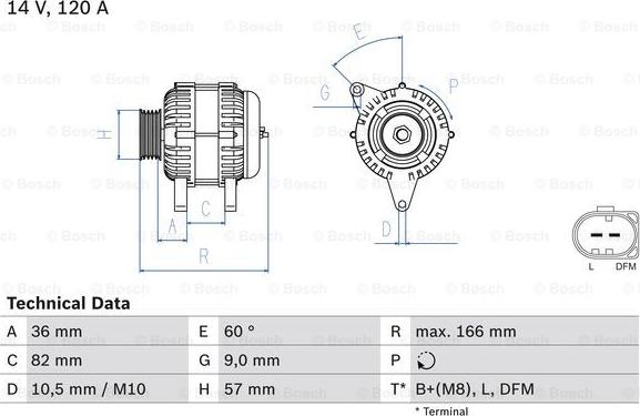 BOSCH 0 986 044 320 - Генератор autosila-amz.com