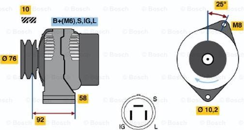 BOSCH 0 986 045 921 - Генератор autosila-amz.com