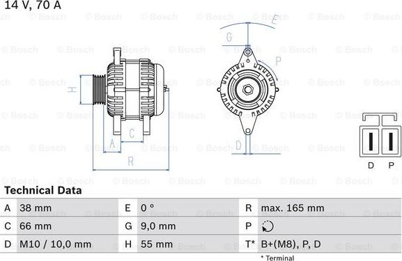 BOSCH 0 986 045 551 - Генератор autosila-amz.com