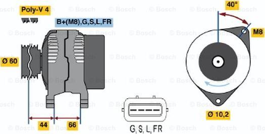 BOSCH 0 986 045 581 - Генератор autosila-amz.com