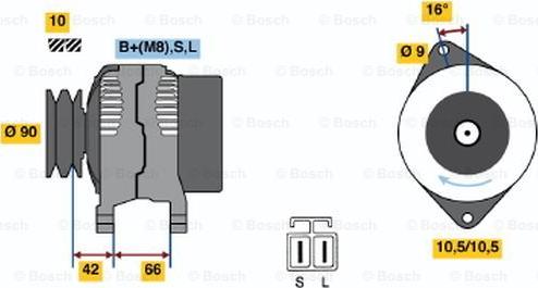 BOSCH 0 986 045 521 - Генератор autosila-amz.com