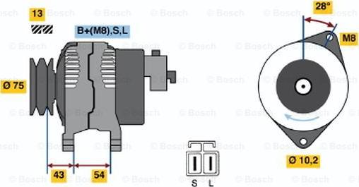 BOSCH 0 986 045 571 - Генератор autosila-amz.com