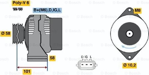 BOSCH 0 986 045 041 - Генератор autosila-amz.com