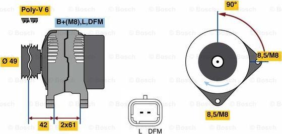 BOSCH 0 986 045 110 - Генератор autosila-amz.com