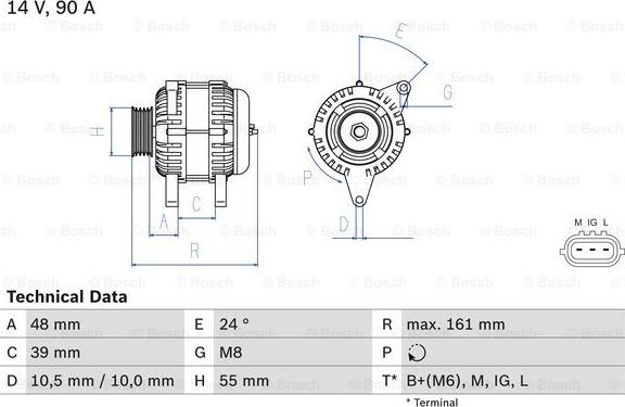 BOSCH 0 986 045 861 - Генератор autosila-amz.com