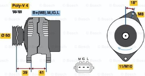 BOSCH 0 986 045 811 - Генератор autosila-amz.com