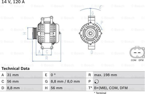 BOSCH 0 986 045 380 - Генератор autosila-amz.com