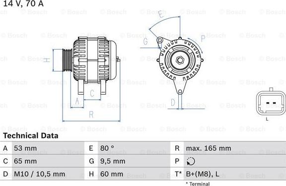 BOSCH 0 986 045 261 - Генератор autosila-amz.com