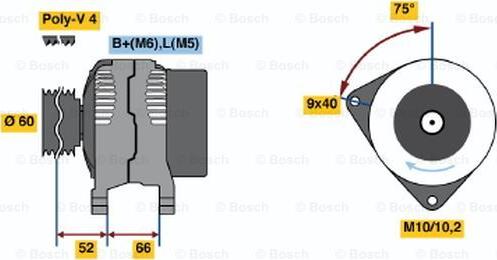 BOSCH 0 986 045 201 - Генератор autosila-amz.com