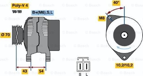 BOSCH 0 986 046 411 - Генератор autosila-amz.com