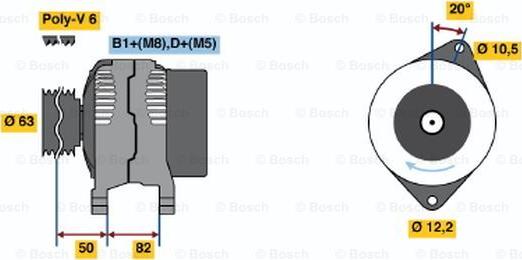 BOSCH 0 986 046 480 - Генератор autosila-amz.com