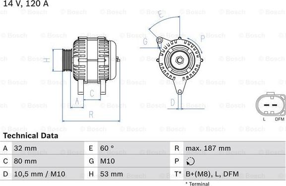 BOSCH 0 986 046 520 - Генератор autosila-amz.com