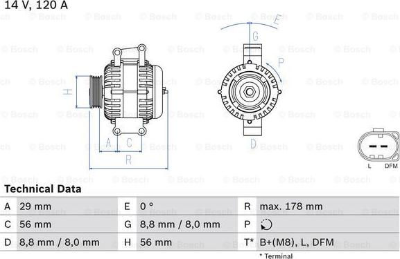 BOSCH 0 986 046 160 - Генератор autosila-amz.com