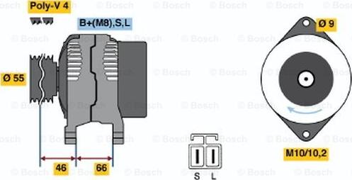 BOSCH 0 986 040 491 - Генератор autosila-amz.com