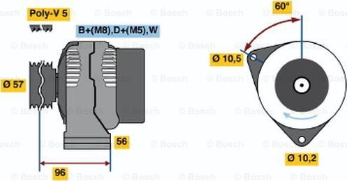 BOSCH 0 986 040 410 - Генератор autosila-amz.com