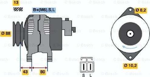 BOSCH 0 986 040 561 - Генератор autosila-amz.com