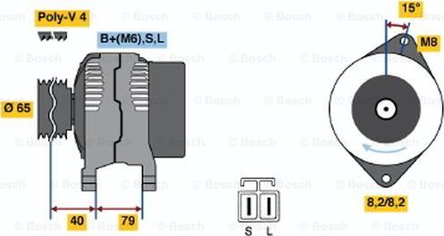 BOSCH 0 986 040 511 - Генератор autosila-amz.com