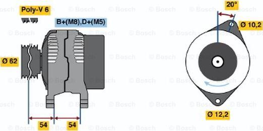 BOSCH 0 986 040 691 - Генератор autosila-amz.com