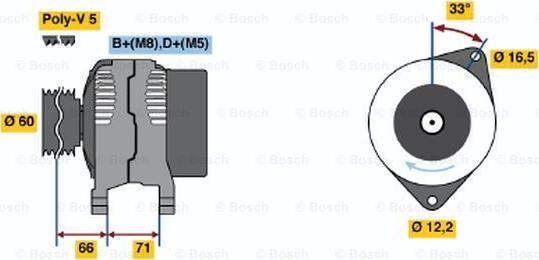 BOSCH 0 986 040 621 - Генератор autosila-amz.com