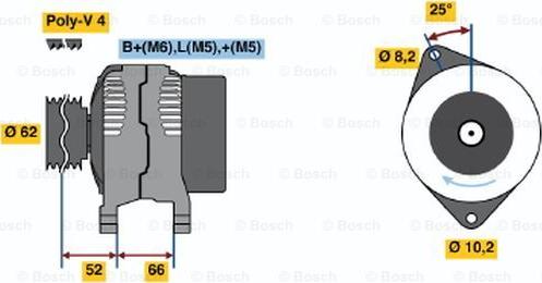 BOSCH 0 986 040 061 - Генератор autosila-amz.com