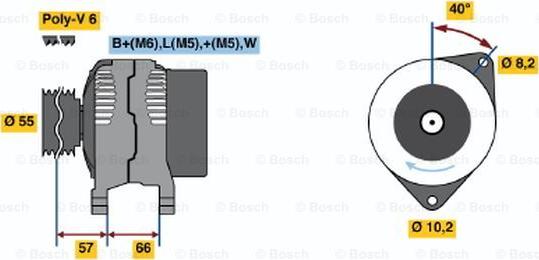 BOSCH 0 986 040 081 - Генератор autosila-amz.com