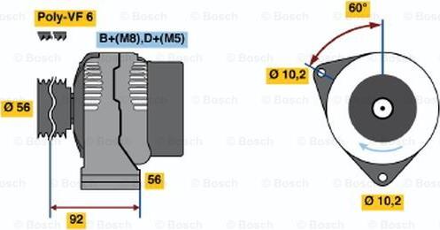 BOSCH 0 986 040 170 - Генератор autosila-amz.com