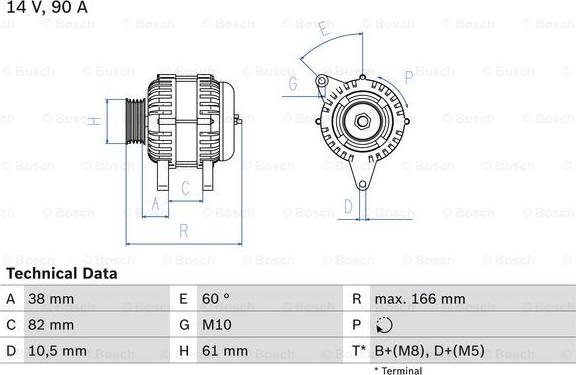 BOSCH 0 986 040 340 - Генератор autosila-amz.com