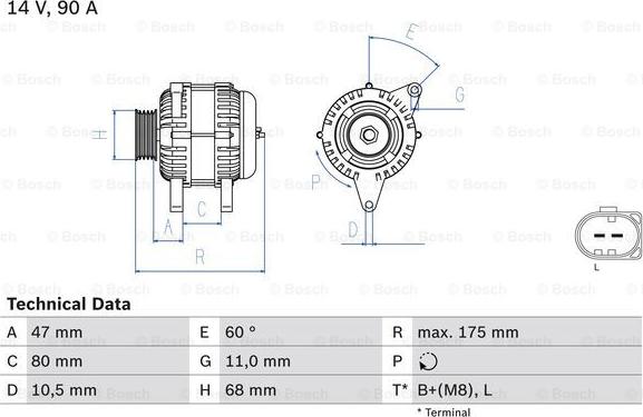 BOSCH 0 986 041 960 - Генератор autosila-amz.com