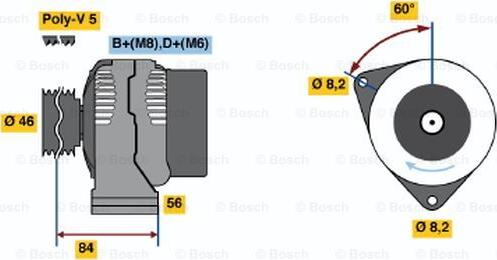 BOSCH 0 986 041 451 - Генератор autosila-amz.com