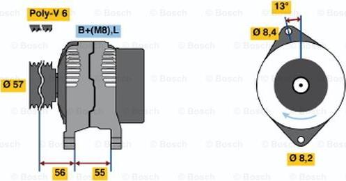 BOSCH 0 986 041 100 - Генератор autosila-amz.com