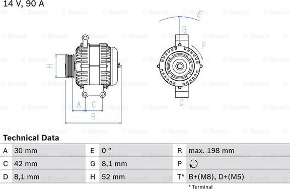 BOSCH 0 986 041 800 - Генератор autosila-amz.com