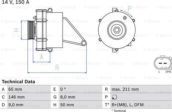 BOSCH 0 986 041 760 - Генератор autosila-amz.com