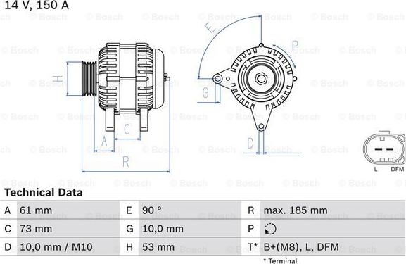 BOSCH 0 986 048 921 - Генератор autosila-amz.com