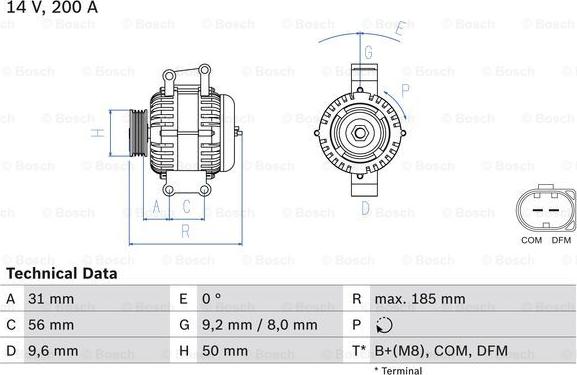 BOSCH 0 986 048 550 - Генератор autosila-amz.com