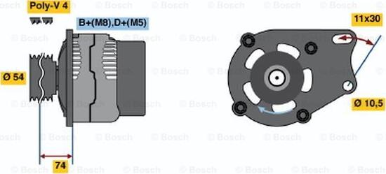 BOSCH 0 986 048 630 - Генератор autosila-amz.com